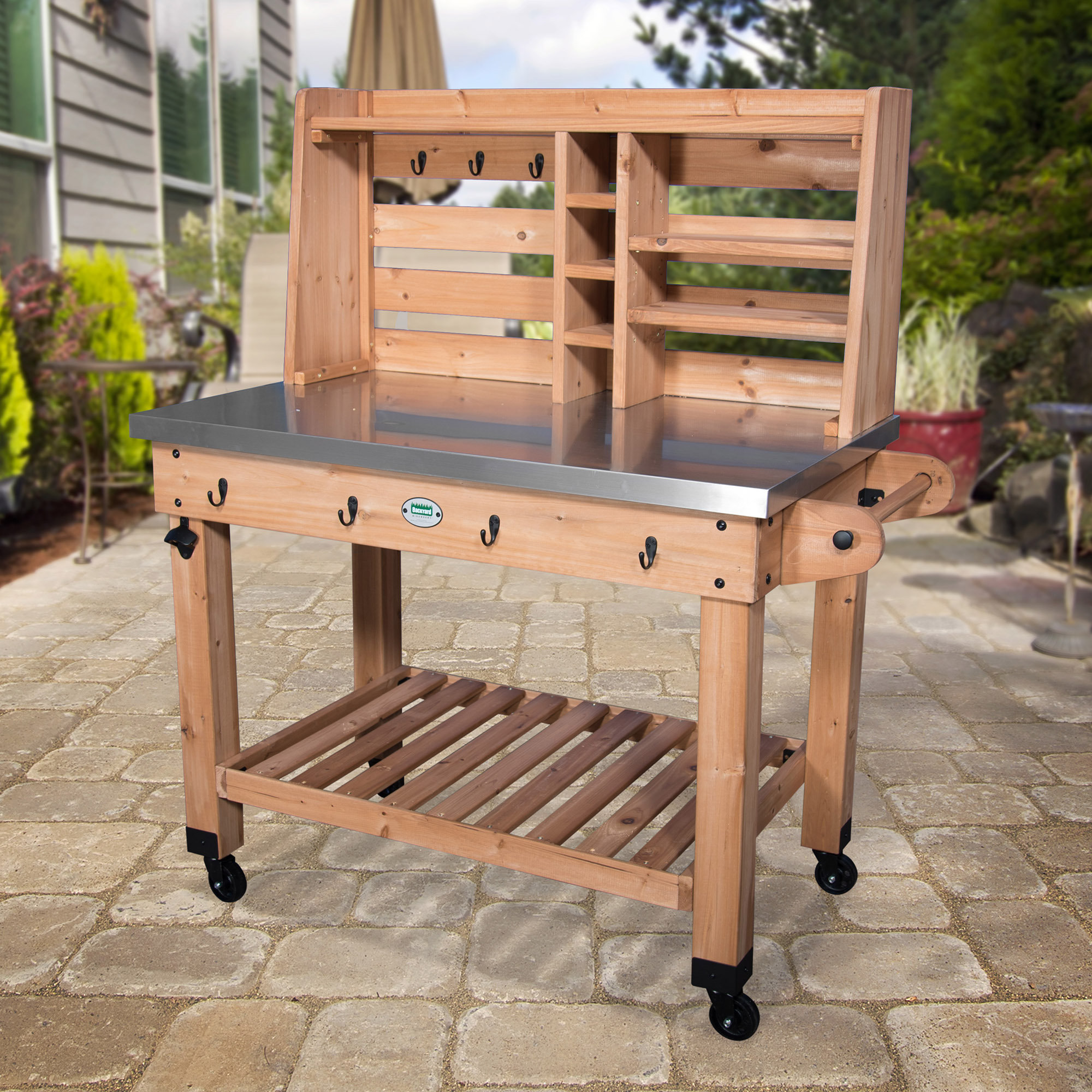 Backyard Discovery All Cedar Bar Serving Cart & Reviews Wayfair